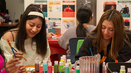 students participating in arts and crafts