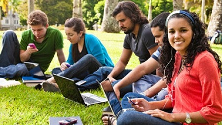 Students on lawn