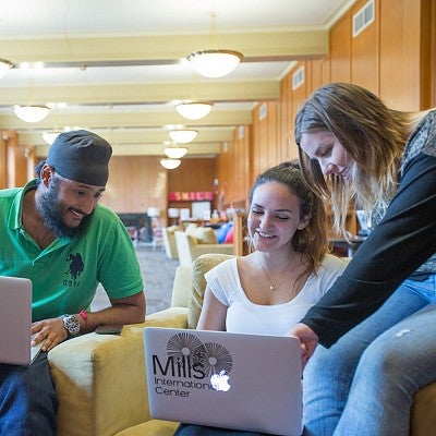 Students in the Mills International Center